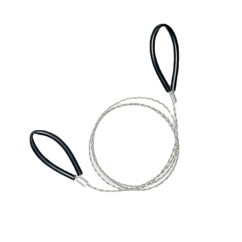 German stainless steel wire survival saw with black finish, approximately 70cm long