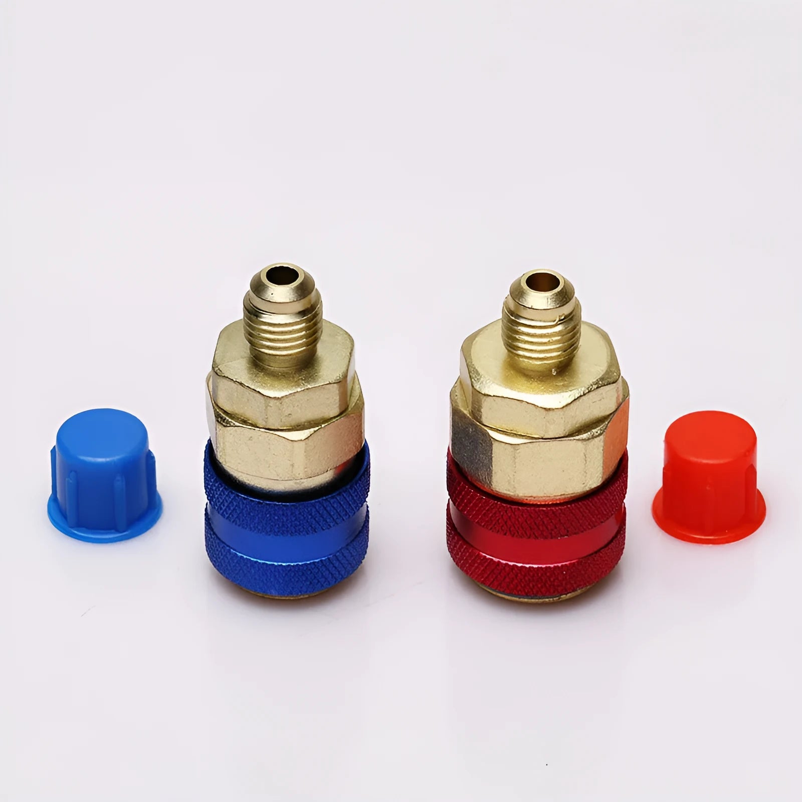 134 Quick Connector QC-12 Snow Plug Straight copper fitting in golden yellow