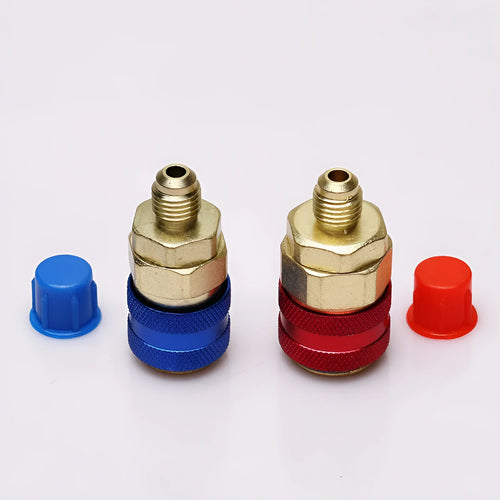 134 Quick Connector QC-12 Snow Plug Straight copper fitting in golden yellow