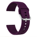 Silicone replacement watch strap with silver buckle for Fitbit Versa 3 and Sense 2 in multiple colour options.