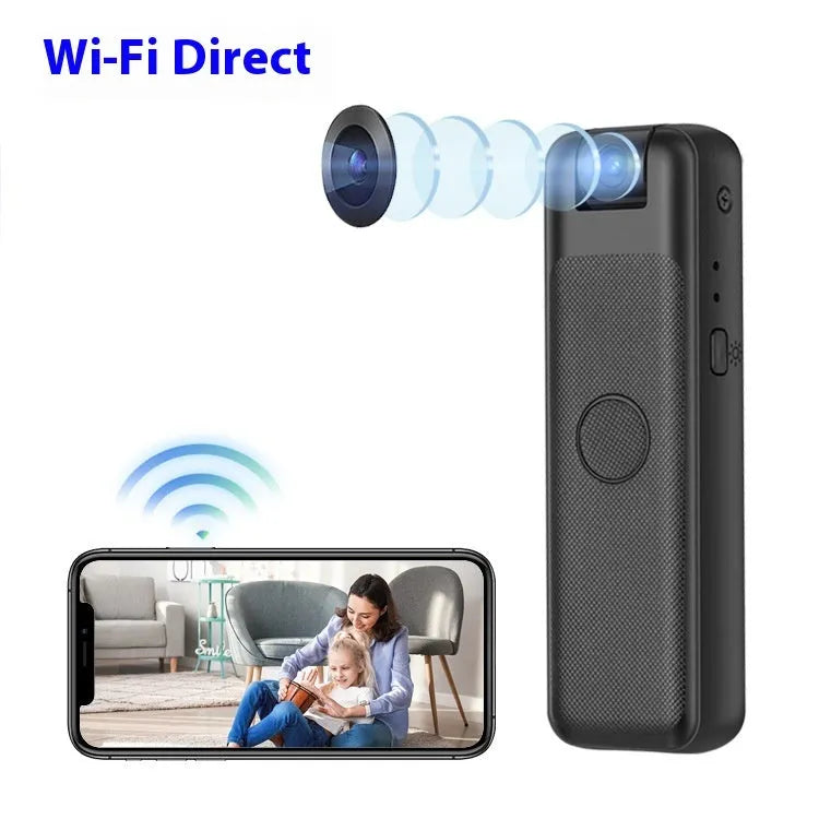 Black WIFI surveillance camera with Type-C connector and 30cm cable for conference security