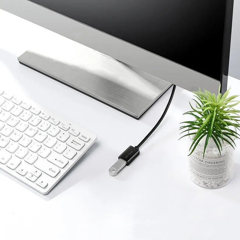Black USB male to female extension cable with connectors showing, available in multiple lengths from 1 to 5 metres.