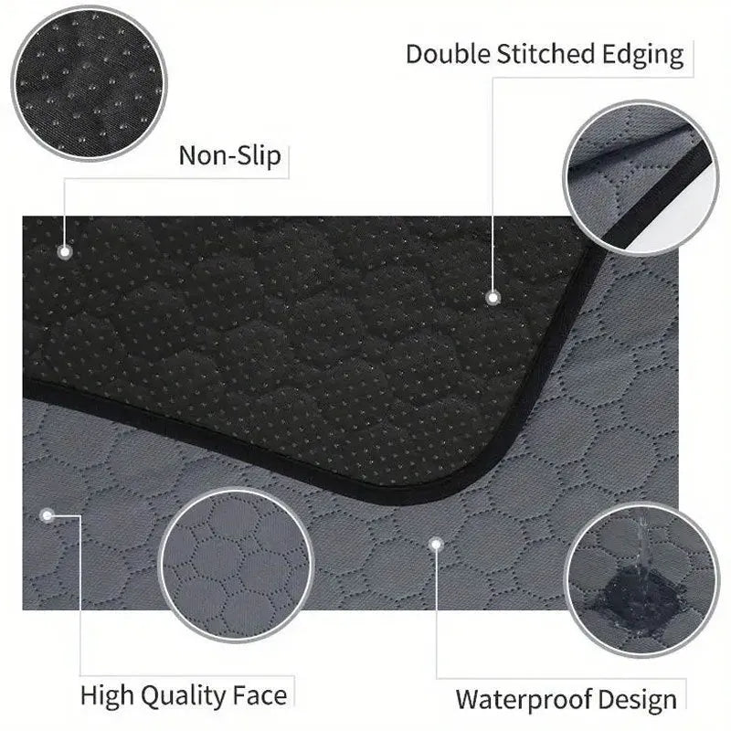 Pet Parents washable dog pee pad in grey with multi-layer fabric, triple stitch binding, and neutral colour for home use