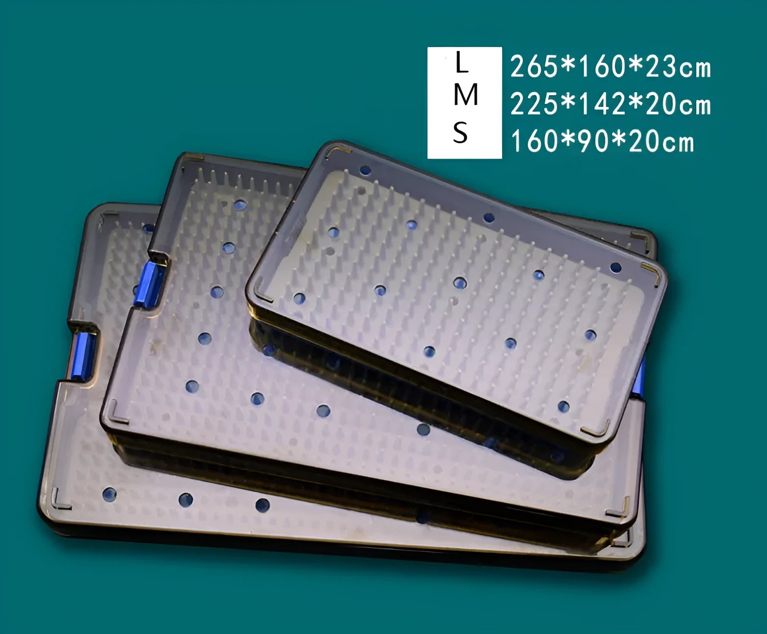 Silicone disinfection box in three different sizes for UV light cleaning on a white background.