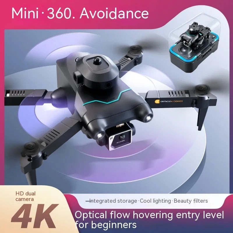 Fully obstacle avoidance four-axis drone with optical flow hover and dual camera for aerial photography