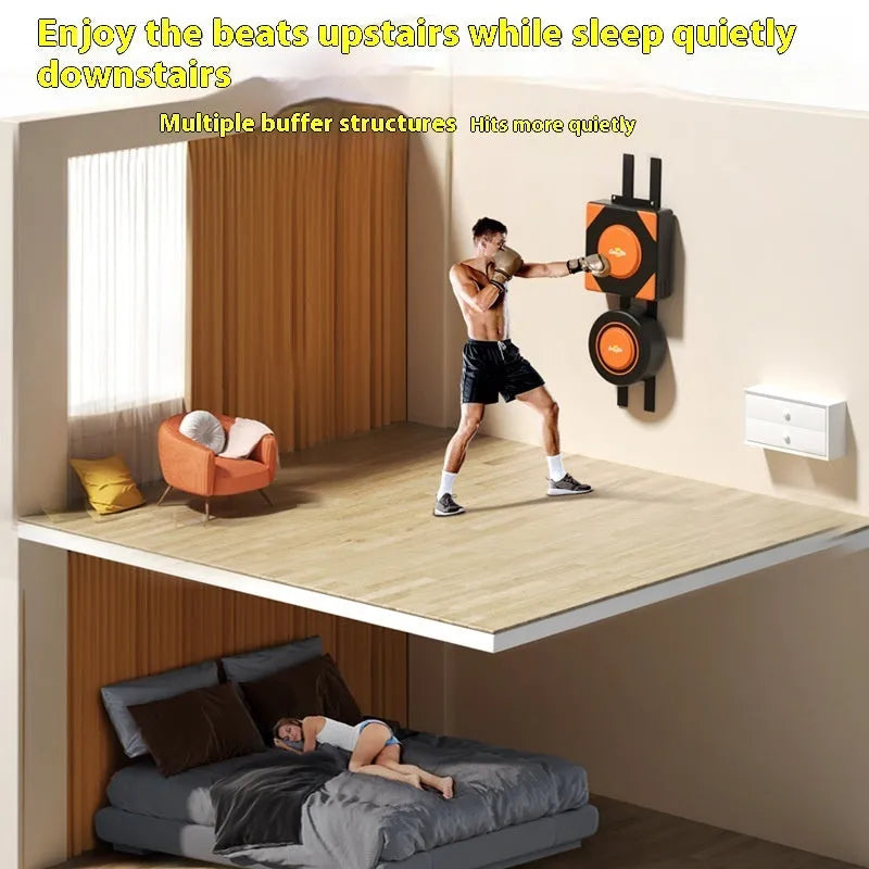 Boxing sandbag wall target in PU material, hanging on a wall, with round 40cm striking surface