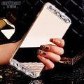 Rhinestone silicone phone case back cover for Huawei P30 Pro in gold colour