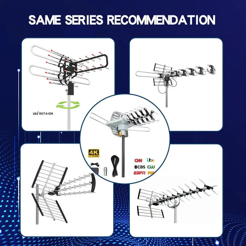 GR-1002 rotatable outdoor digital television antenna with high 28-36 dB gain for 470-862 MHz reception