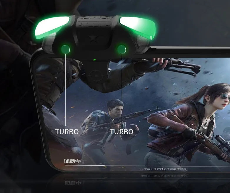 Black F5 mobile game controller measuring 5cm with wireless connectivity for smartphone gaming