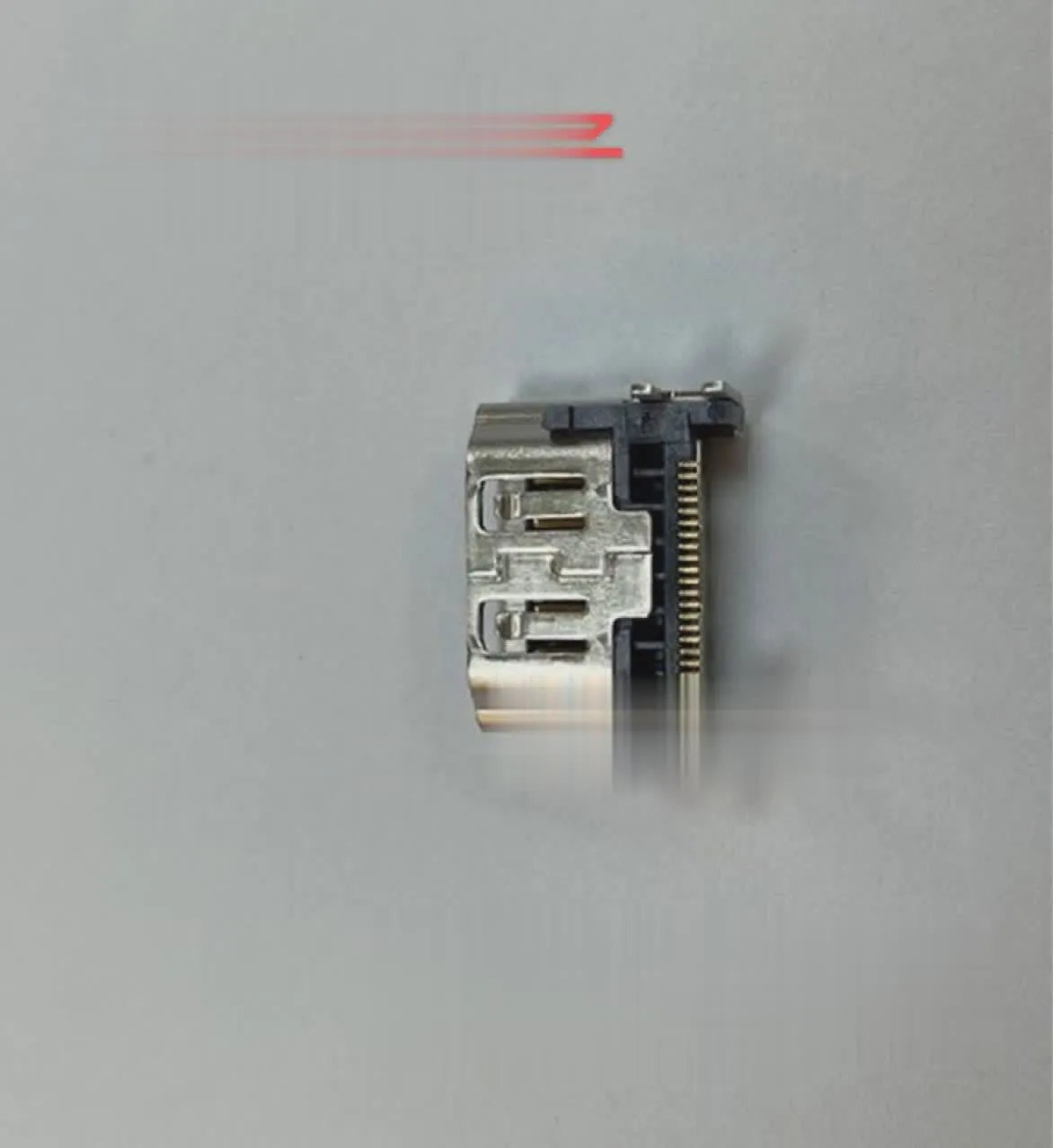 Silver HDMI interface host socket connector for gaming systems