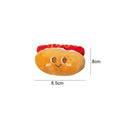 Cat mint plush chew toy set showing hamburger, chicken leg, fries, and hot dog shaped toys for kittens and cats