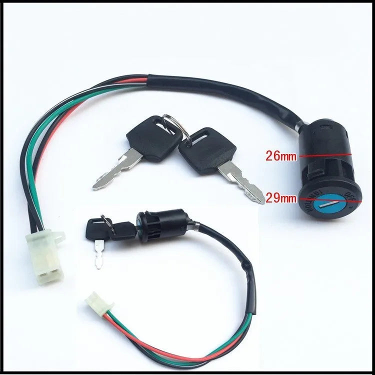 Waterproof electric car door lock with plastic construction and electrical connections
