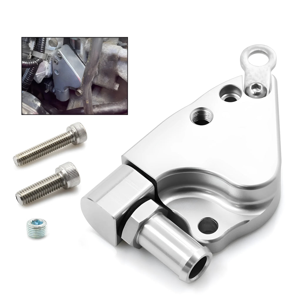 Aluminium K Series coolant adapter for K20 K24 intake manifold with 145x105x35mm dimensions