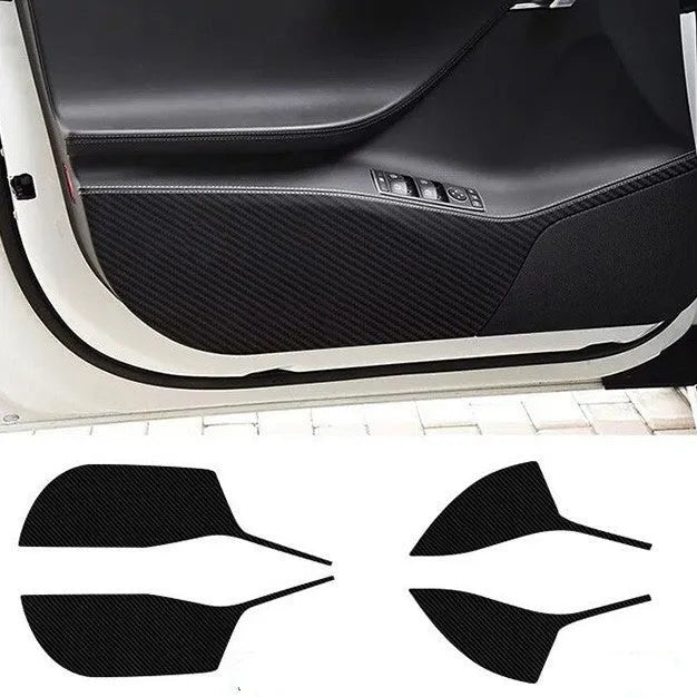 Four-piece carbon fibre protective film for Tesla Model S car door panels
