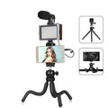 Black octopus tripod live broadcast kit with fill light and microphone for iPhone compatible content creation