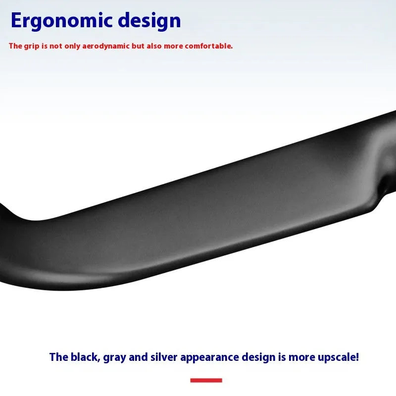Carbon fiber road bicycle handlebar with red double line finish on a white background
