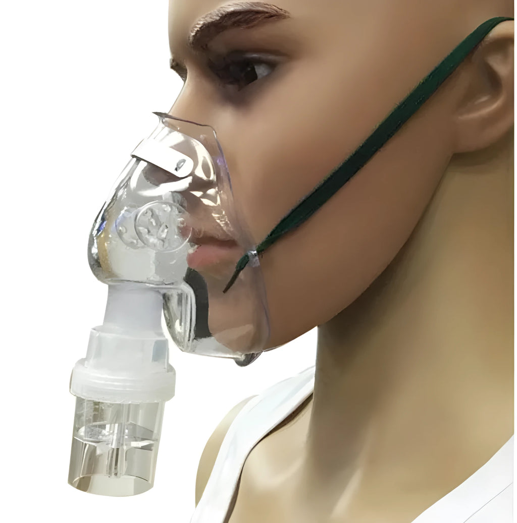 A soft rubber mask bracket aid for holding a face mask and relieving ear pressure.