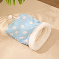 Blue rabbit design flannel cat sleeping bag nest measuring 50x40cm