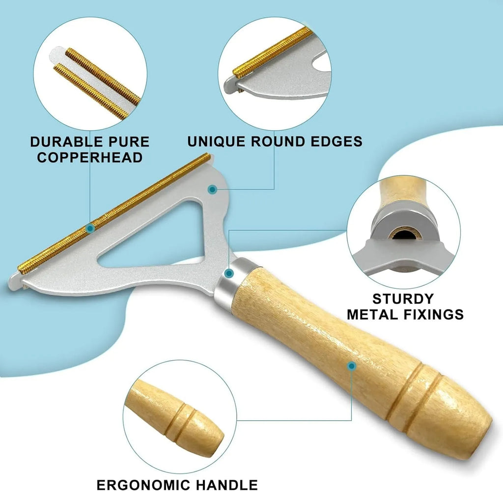 Three pet hair remover tools: metal lint brush, silicone brush, and round scraper for clothes sofa car cleaning