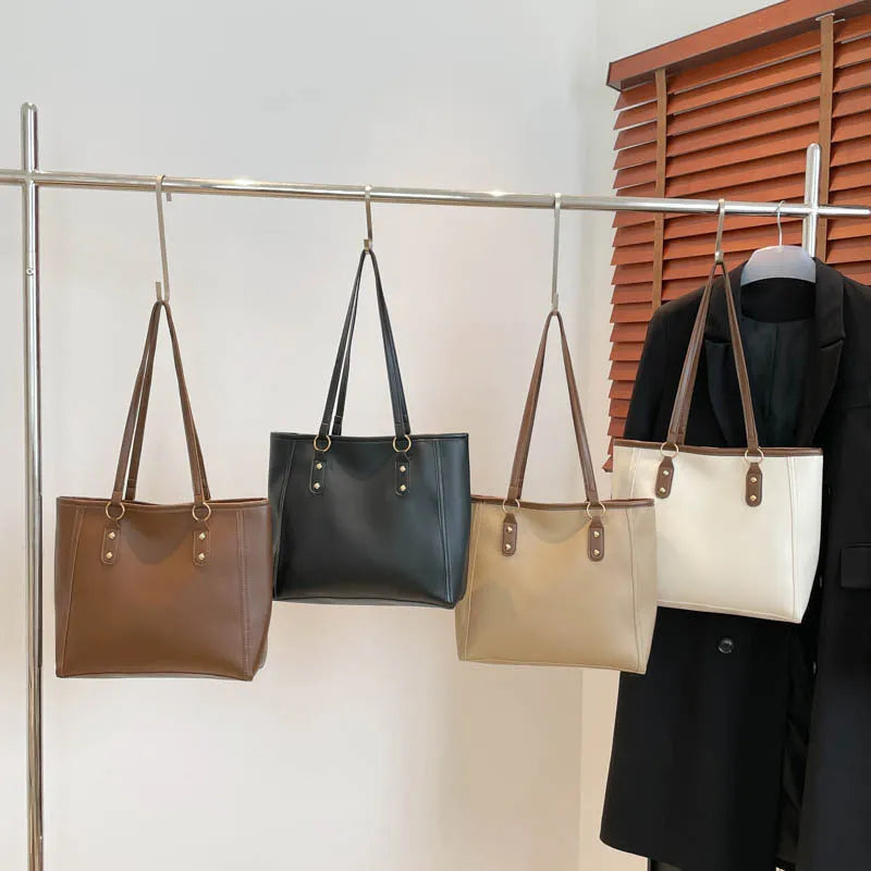 Korean style shoulder underarm bag horizontal square shape sandwich pocket PU material crossbody bag