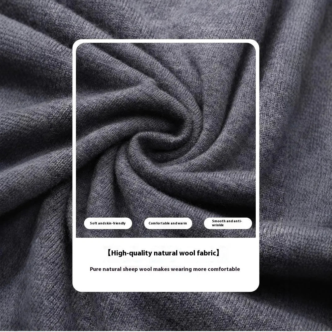 Men's regular fit pullover sweater in standard wool for autumn and winter business wear