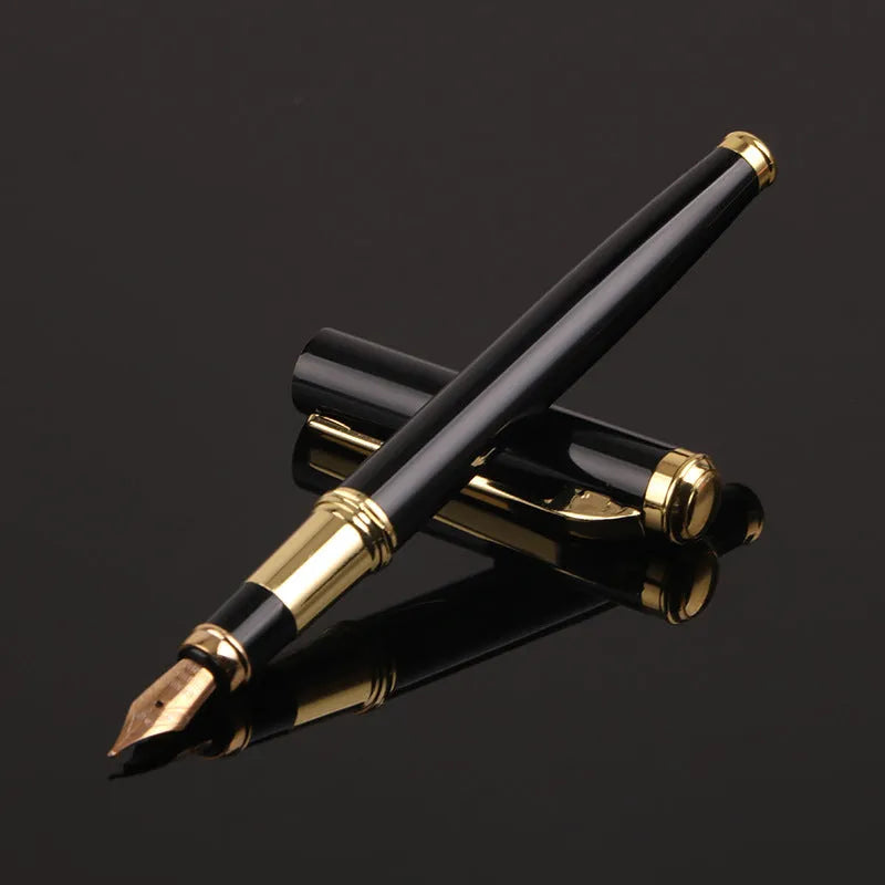 Black and red metal fountain pen with 0.5mm iridium nib for business writing and gift giving