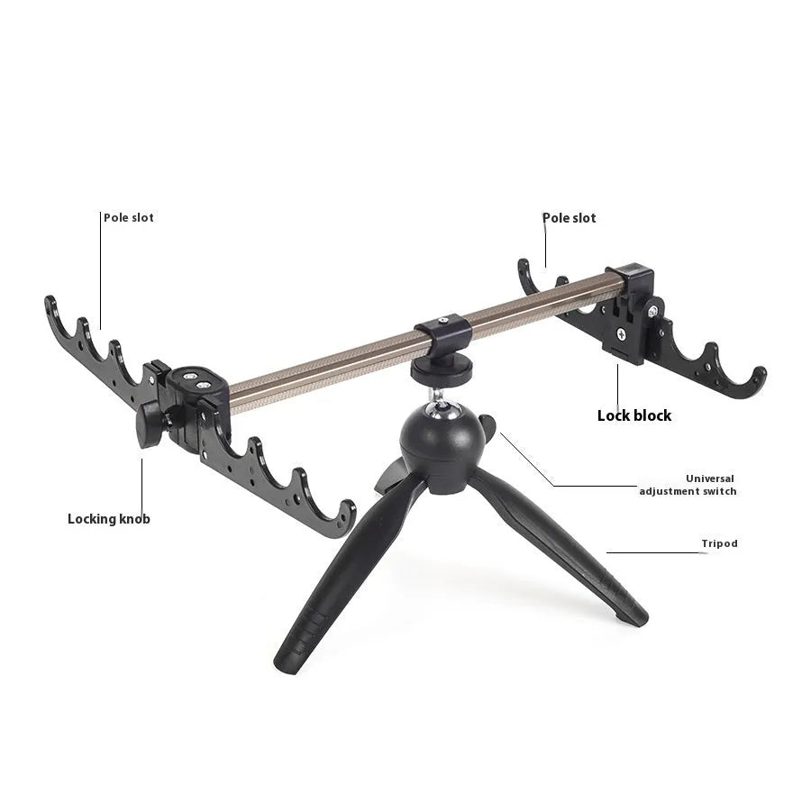 Aluminium alloy ice fishing triangle rod holder bracket supporting small fishing rod