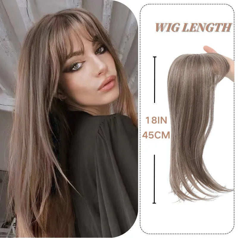 Synthetic inner buckle wig hairpiece in Style 1 colour showing clip attachment on mannequin head