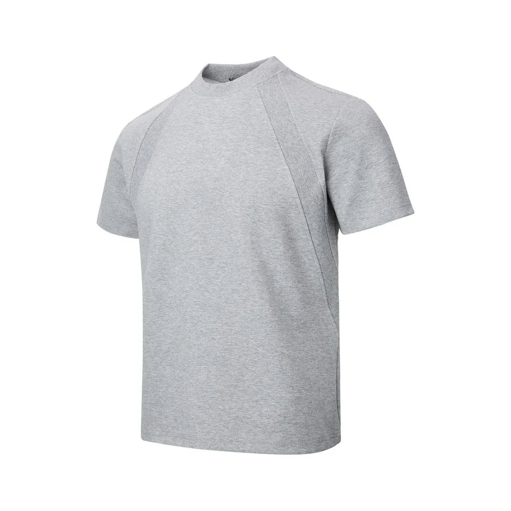 Loose fit short sleeve top with air layer stitching in black, white, or grey.