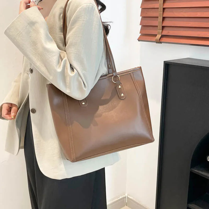 Korean style shoulder underarm bag horizontal square shape sandwich pocket PU material crossbody bag