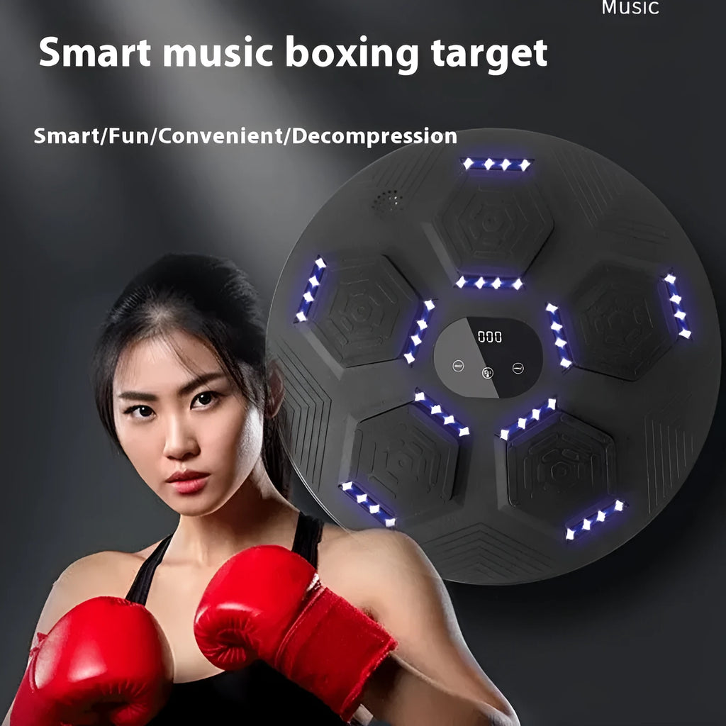 Smart music boxing machine wall mounted PU reaction target in black for home training