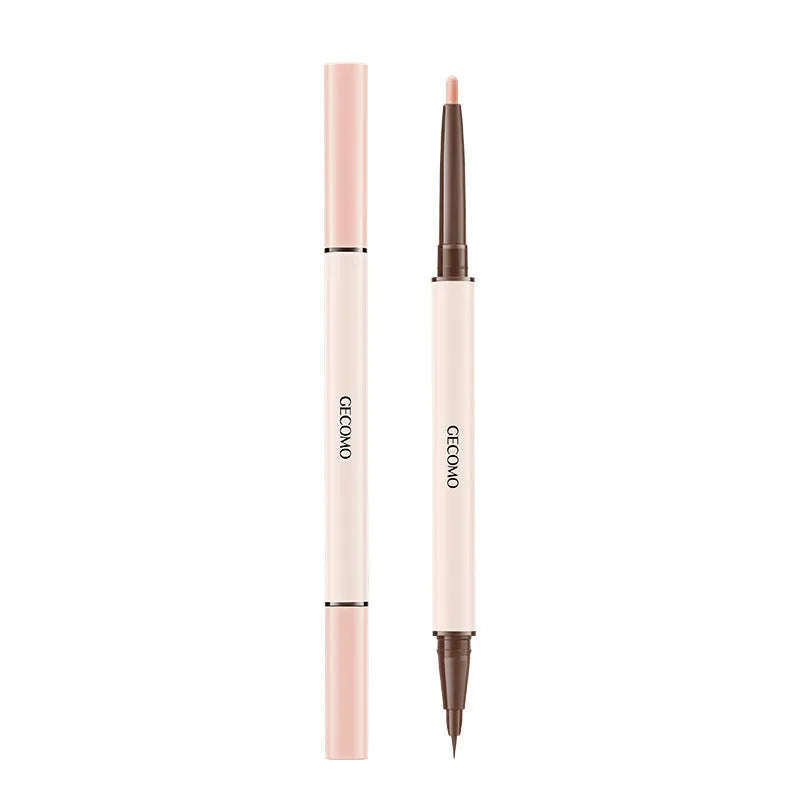 Dual-tip liquid eyeliner with star brush and silkworm pen in pearlescent colours