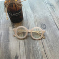 Retro round frame glasses with UV400 anti blue light lenses in black colour