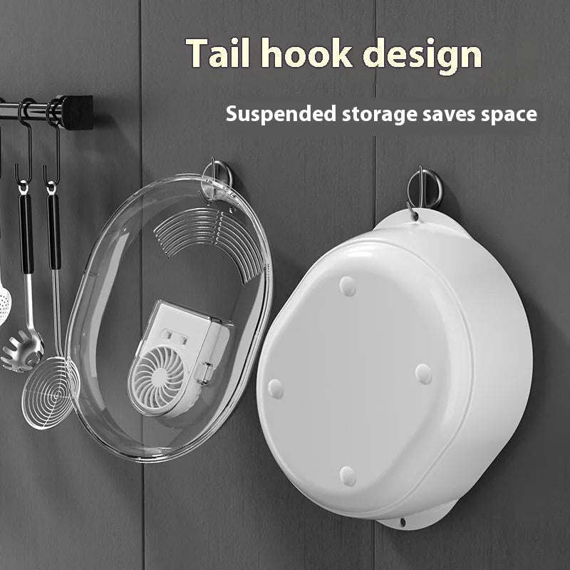 Modern aluminium food defrosting board with USB cable for kitchen counter use.