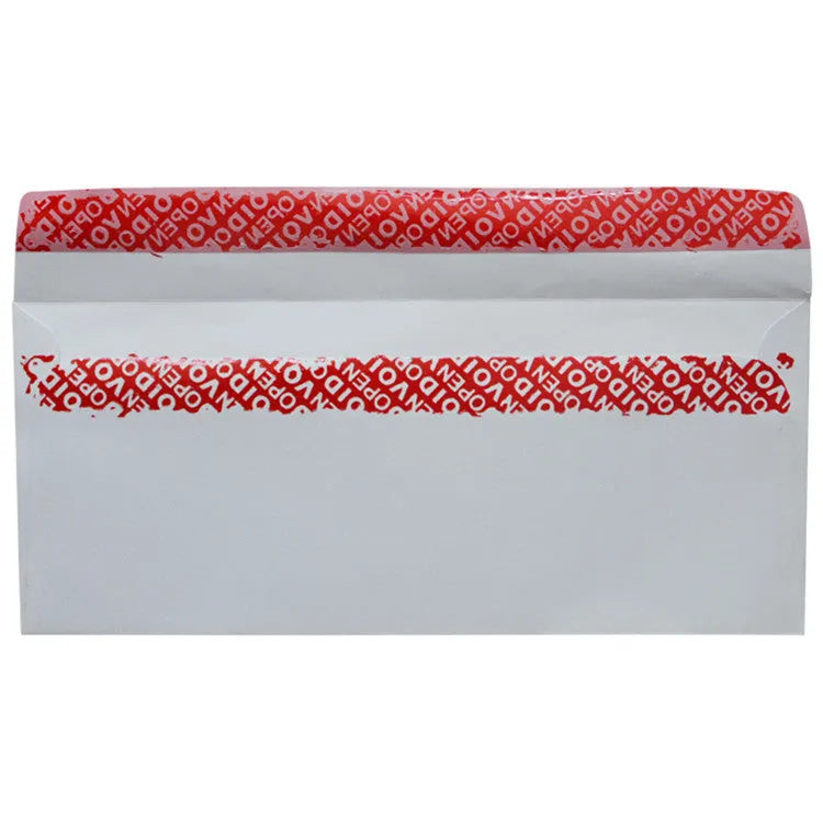Blue confidential security envelope with self-adhesive strip showing tamper-evident anti-opening design