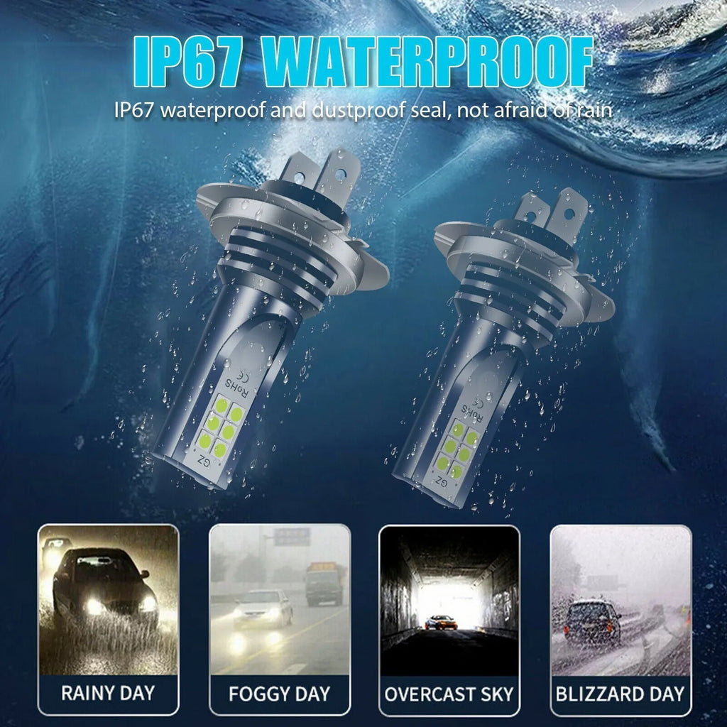 LED car fog lamp bulb with 12 SMD 3030 LEDs and aluminium housing measuring 6.0 by 1.8cm