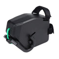 Black plastic and resin bicycle trailer towing rope for mountain bike trailer connection.