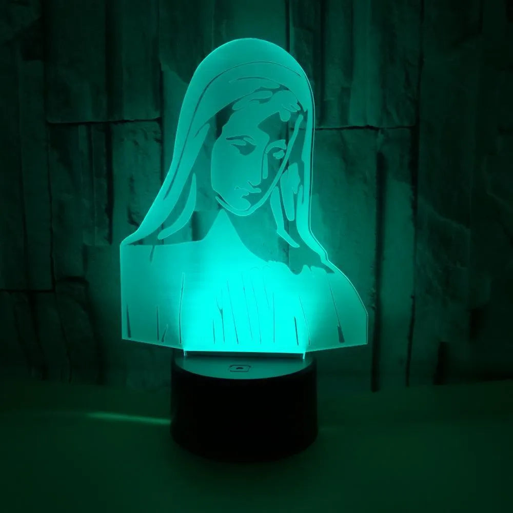 3D LED night light with stereoscopic ring pattern and colour changing options on ABS base