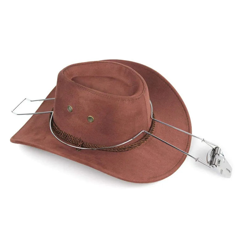 Brown metal hat and coat stand with chrome-plated interior finish
