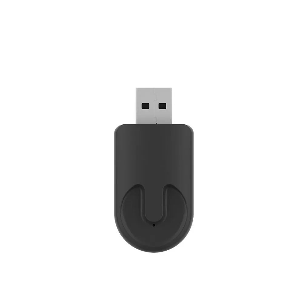 Black mini wireless CarPlay USB interface adapter measuring 26×55×13 mm