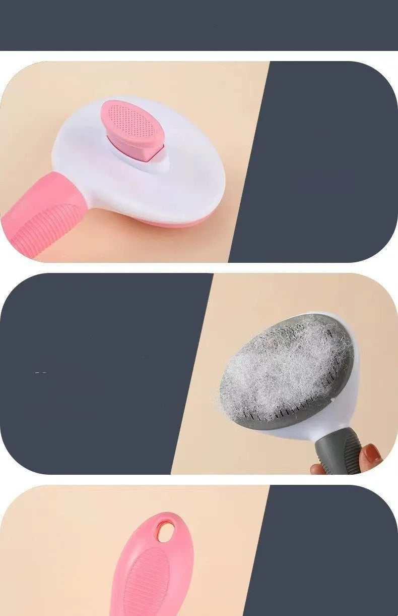 Pet comb for hair removal with stainless steel teeth and ABS handle, available in multiple colours