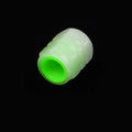 Glow-in-the-dark car valve caps showing rubber construction and luminous properties