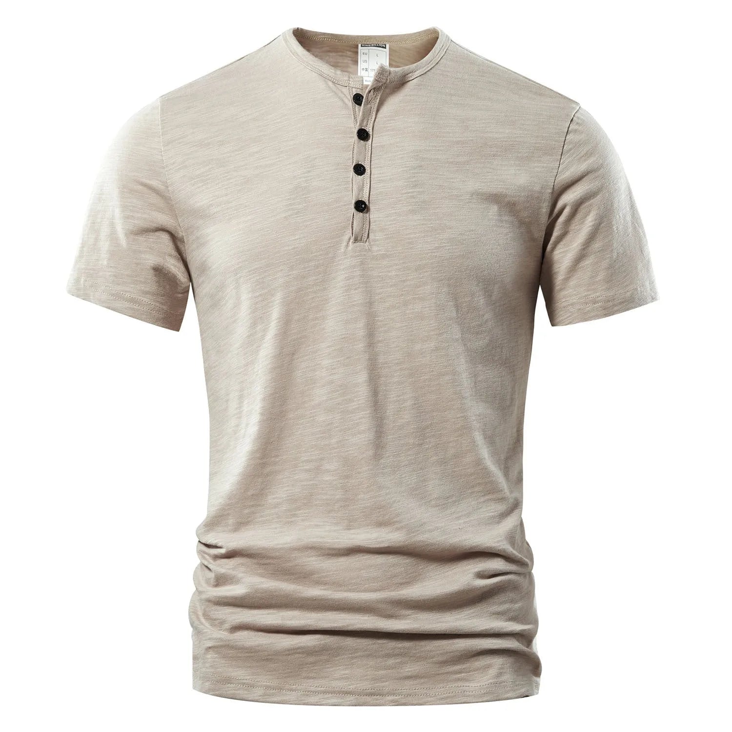 Men's slub cotton short sleeve t-shirt in British style with solid colour options