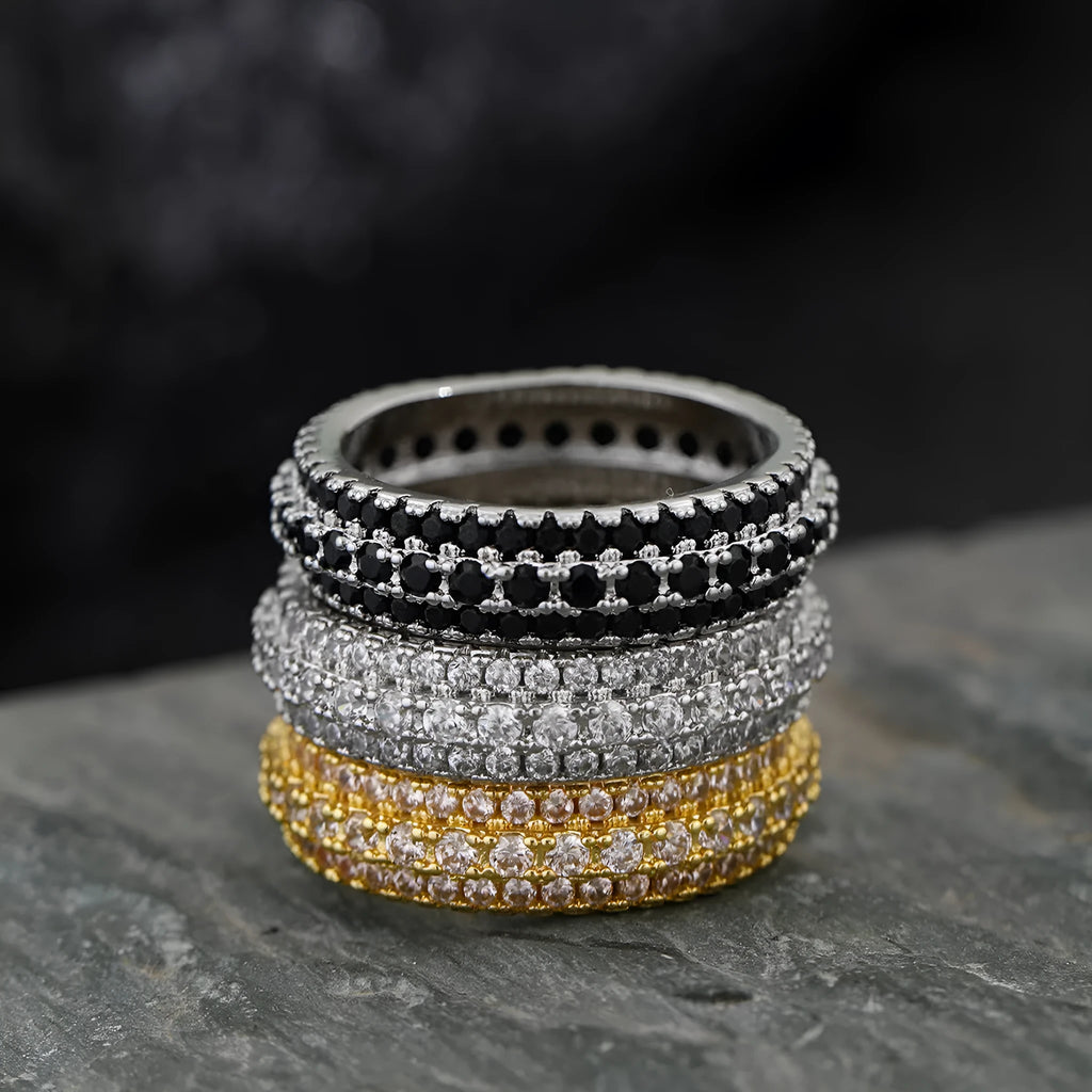 Personalised geometric triangle engagement ring with zircon stone in a choice of finishes.
