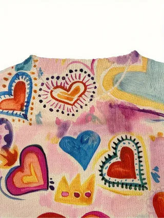 Digital printed loose lapel casual top in polyester fabric with distinctive printing pattern