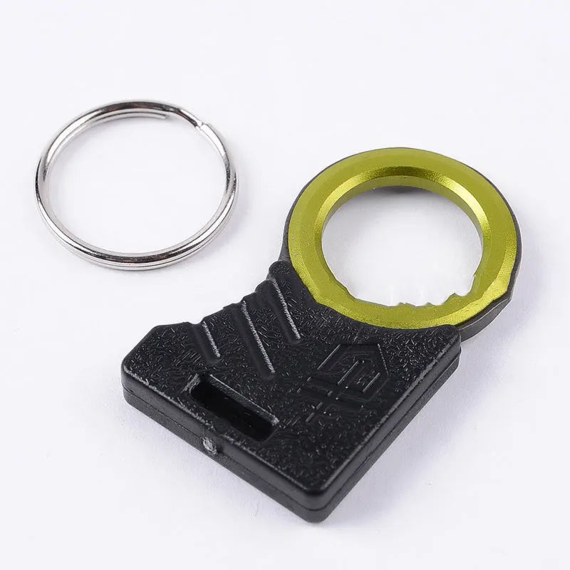 Black portable emergency gadget survival tool with 440 steel rope cutter, 4.3 x 2.4 cm