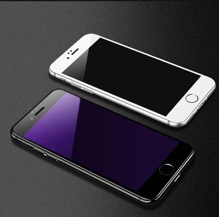 3D carbon fibre soft edge tempered glass screen protector for iPhone X 8 7 6S Plus in black or white
