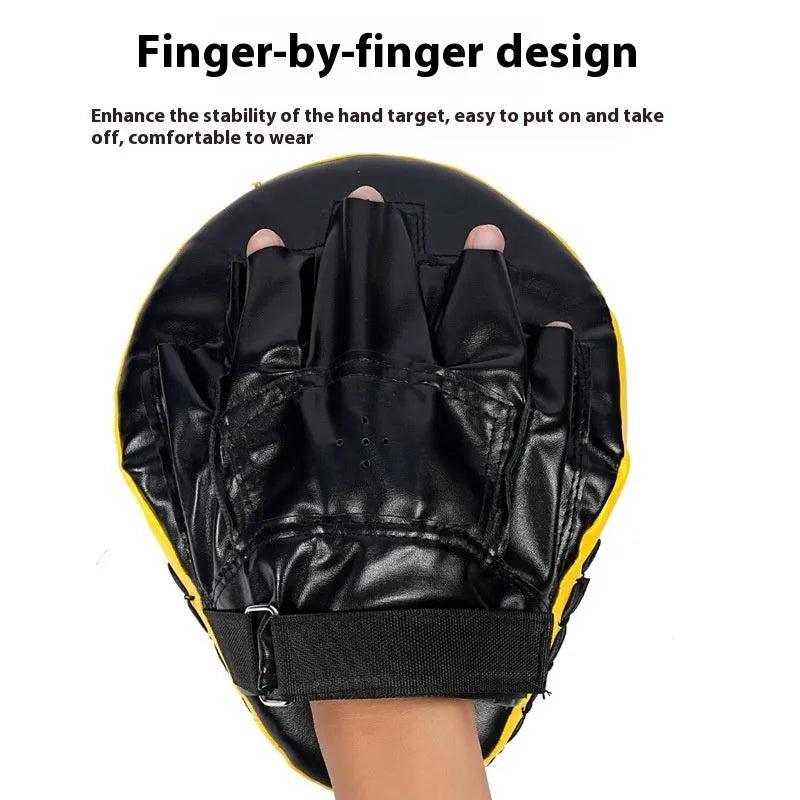 Boxing punch mitts in curved and flat styles for Sanda and Muay Thai training