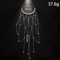 Gold and silver mesh tassel hair chain for women with pearl detailing and electroplated finish
