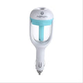 Portable mini car humidifier and essential oil diffuser with rotating nozzle in multiple colours.